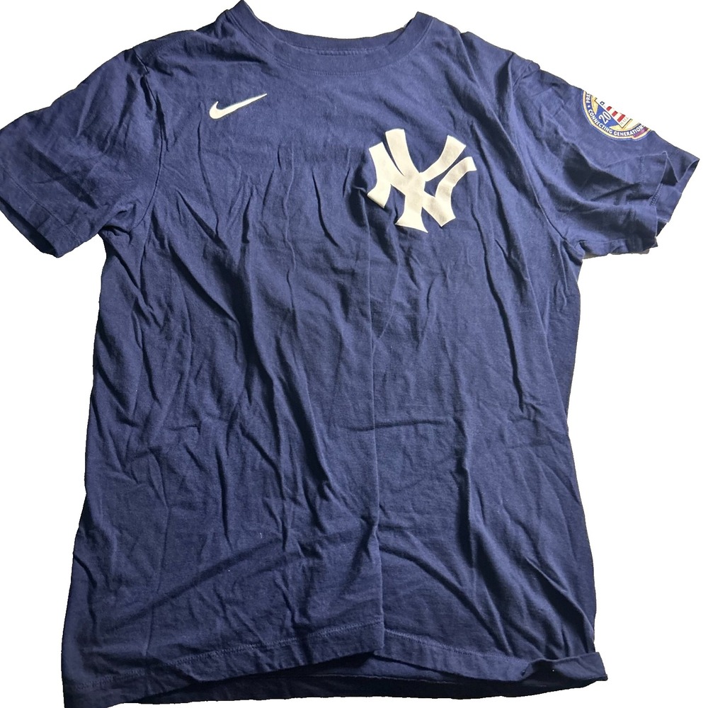 Nike Shirt Mens M Blue New York Yankees Baseball Team Cooperstown Crew Neck